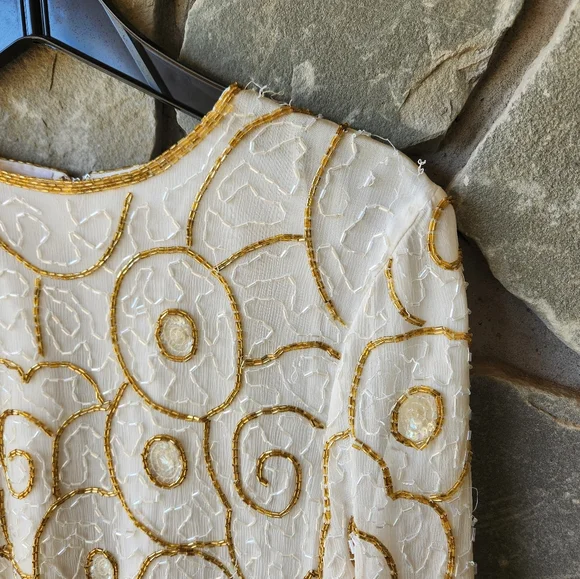 Vintage beaded 80s sequin top - Picture 2 of 7